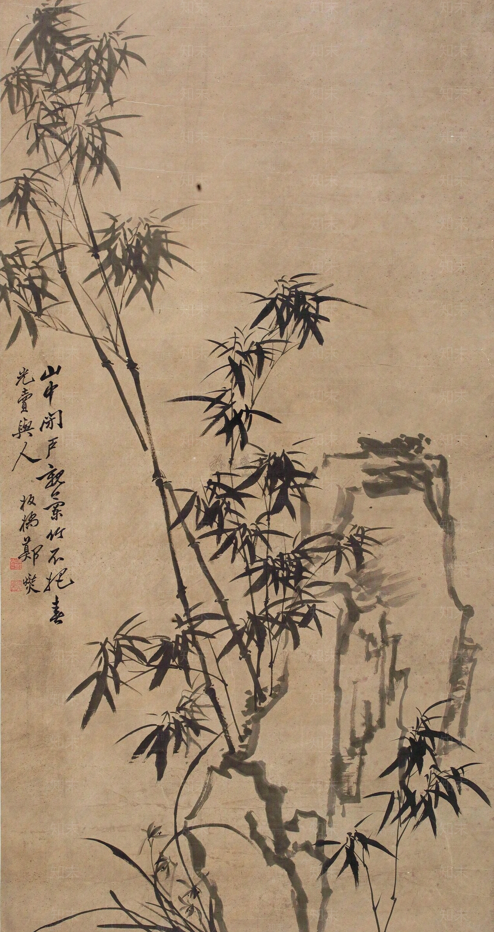 中式竹子装饰画贴图下载【ID:1135067474】