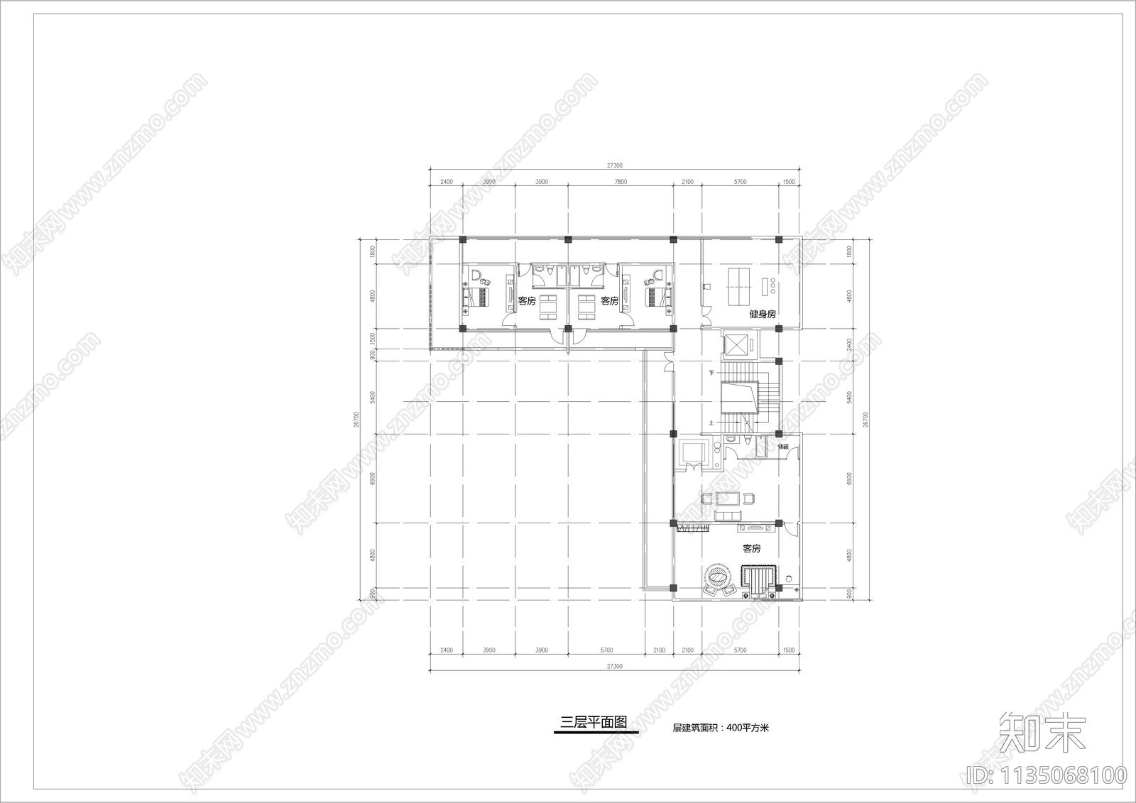 现代民宿建筑效果图cad施工图下载【ID:1135068100】