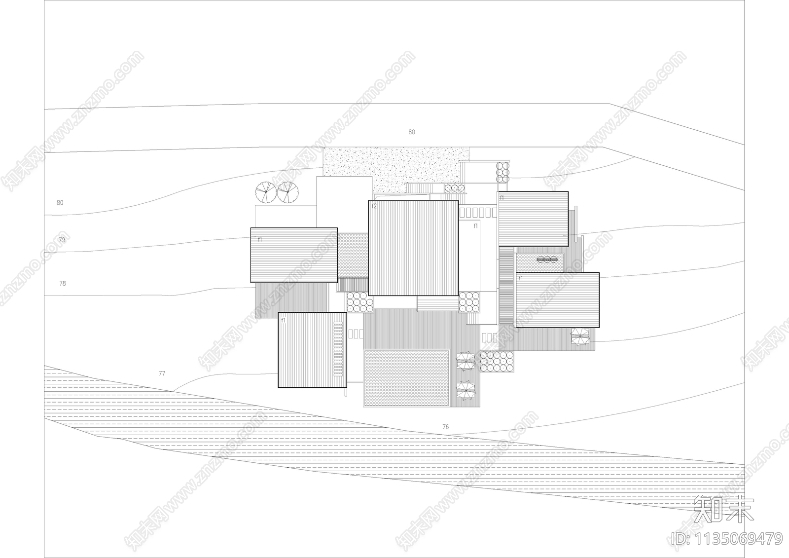 民宿建筑效果图cad施工图下载【ID:1135069479】