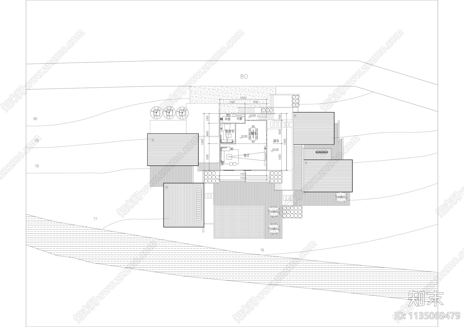 民宿建筑效果图cad施工图下载【ID:1135069479】