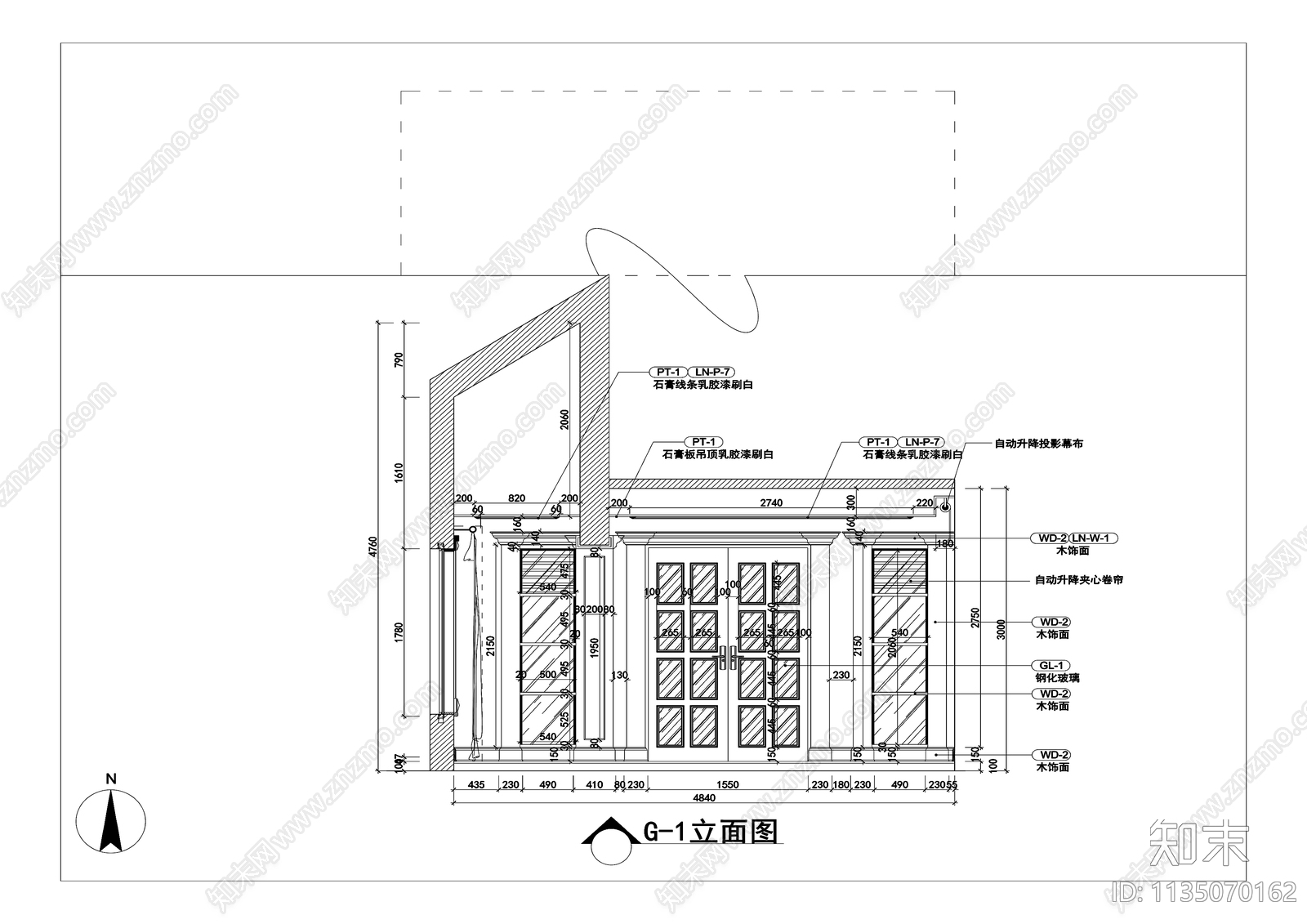 美式别墅效果图cad施工图下载【ID:1135070162】