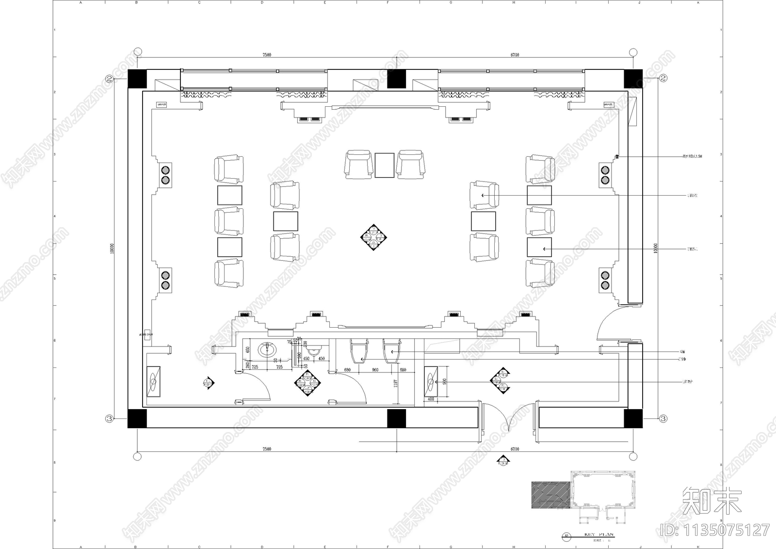 新古典豪华接待室cad施工图下载【ID:1135075127】