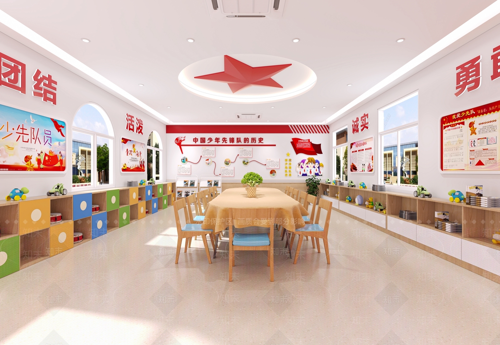 现代少先部队活动中心3D模型下载【ID:1135075276】