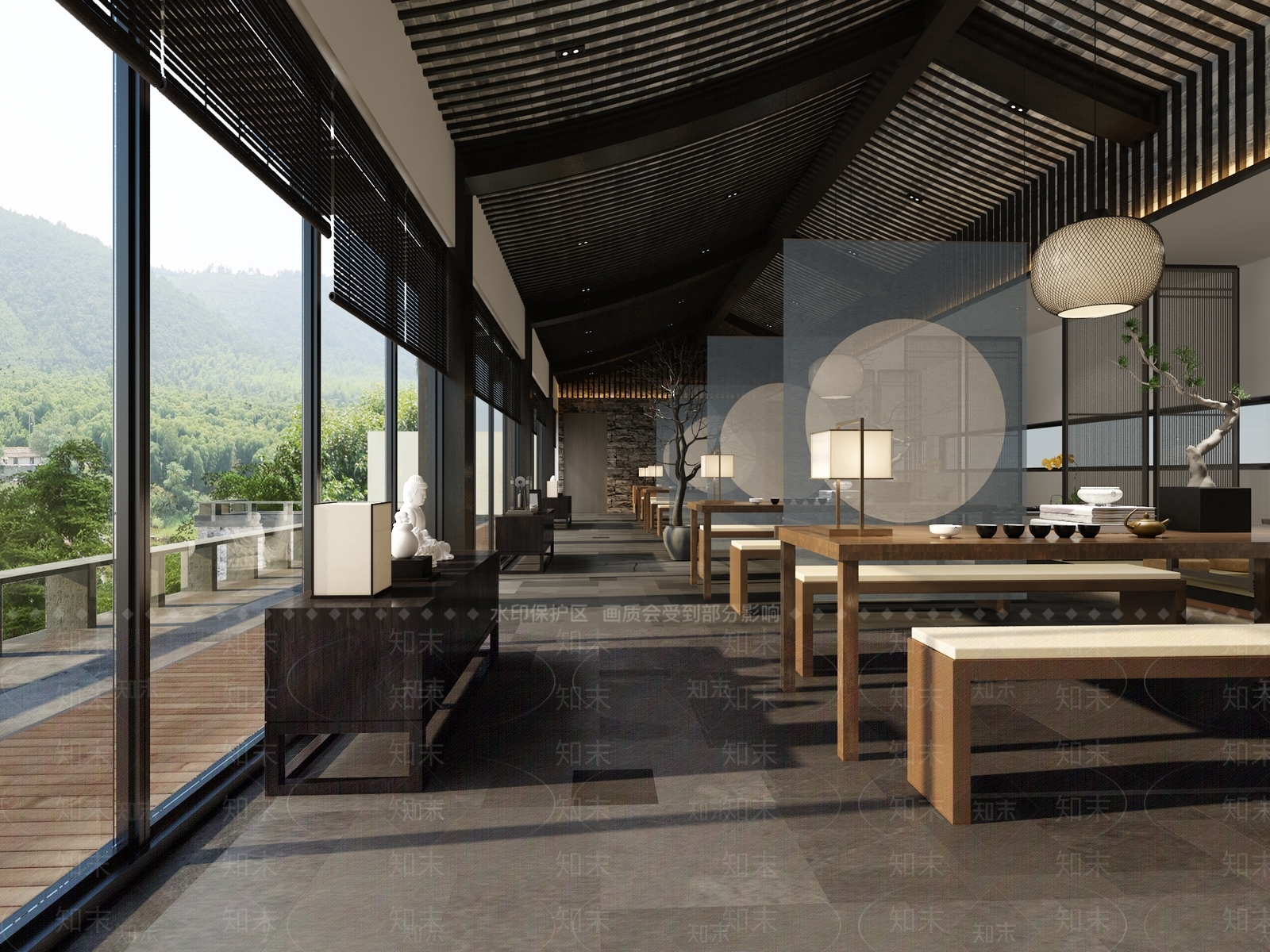 新中式茶室3D模型下载【ID:1135076330】