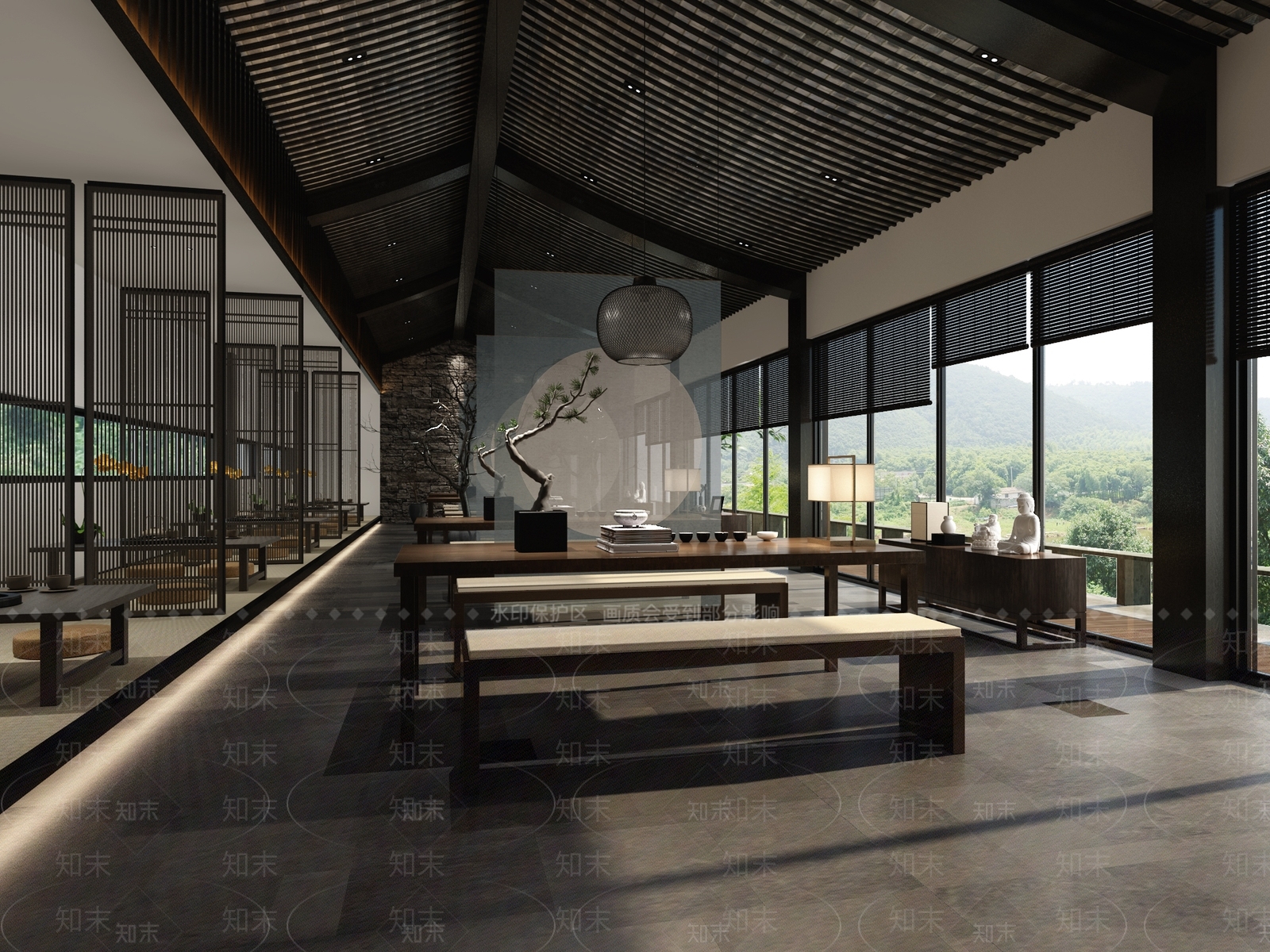 新中式茶室3D模型下载【ID:1135076330】