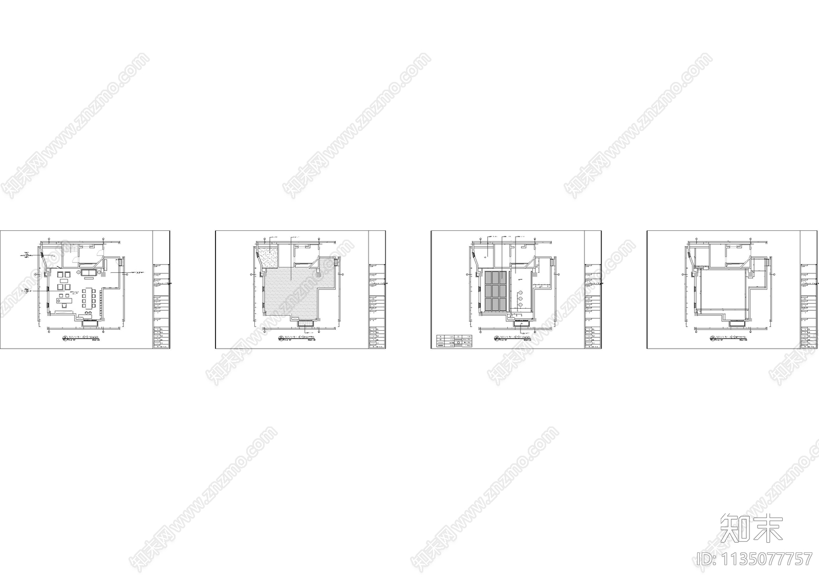 学院办公室cad施工图下载【ID:1135077757】