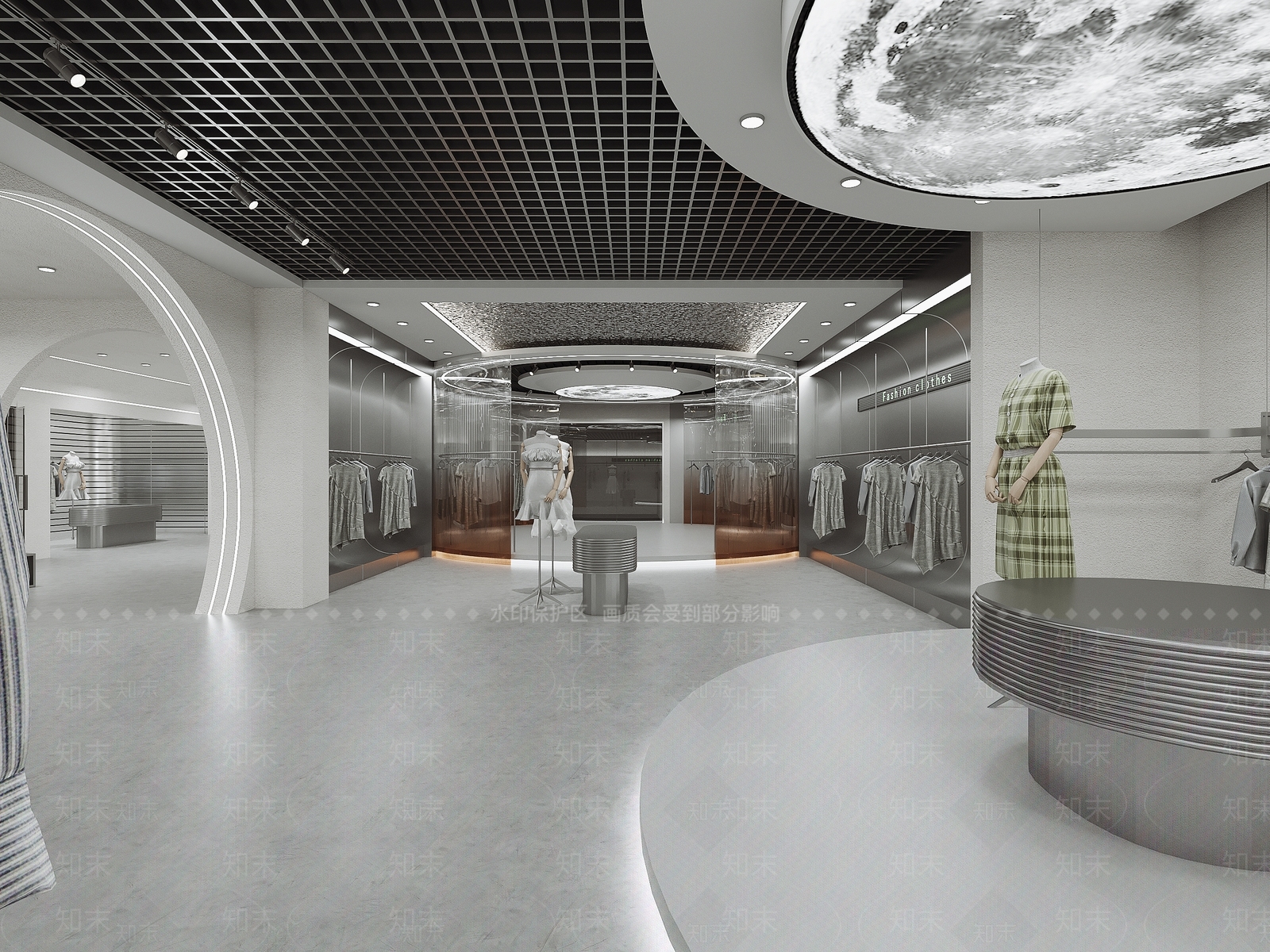 现代潮牌女装服装店3D模型下载【ID:1135078502】