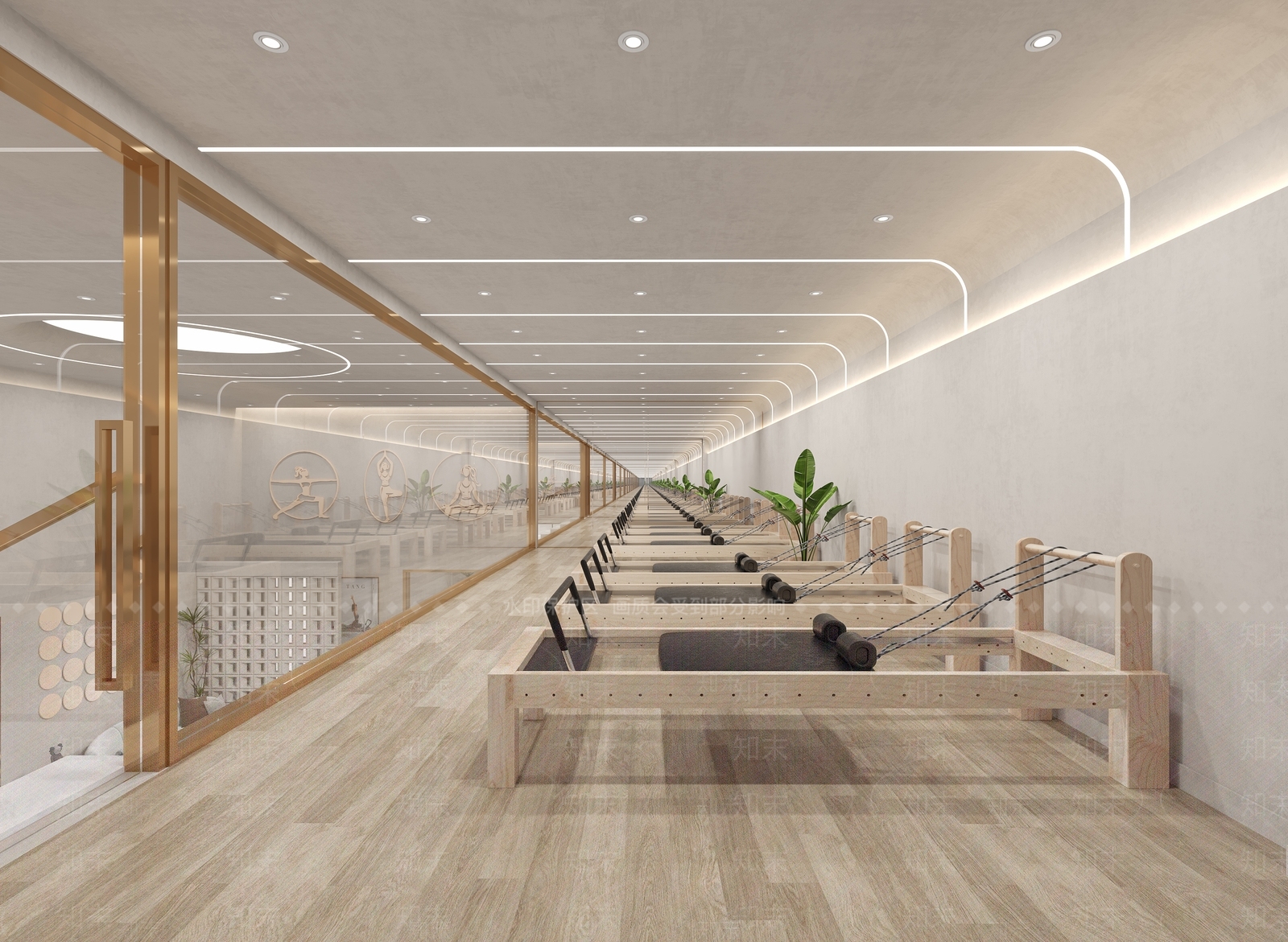 侘寂风普拉提室3D模型下载【ID:1135078595】