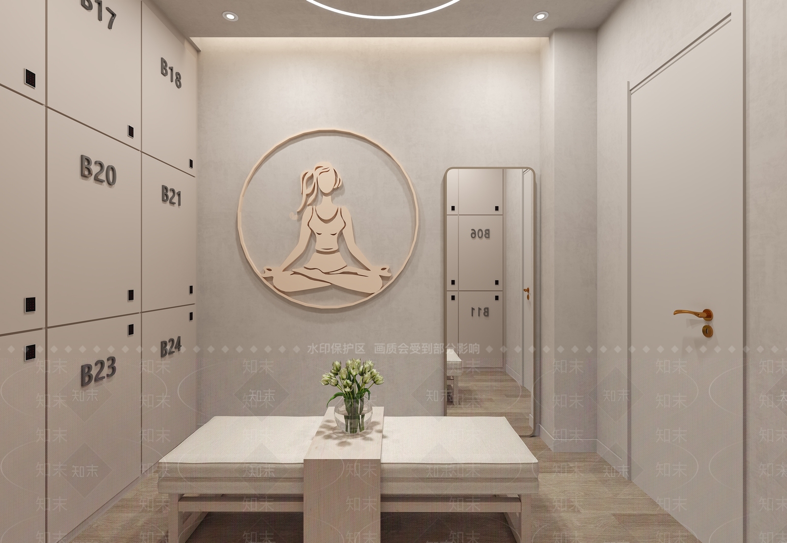 侘寂风瑜伽室3D模型下载【ID:1135078599】