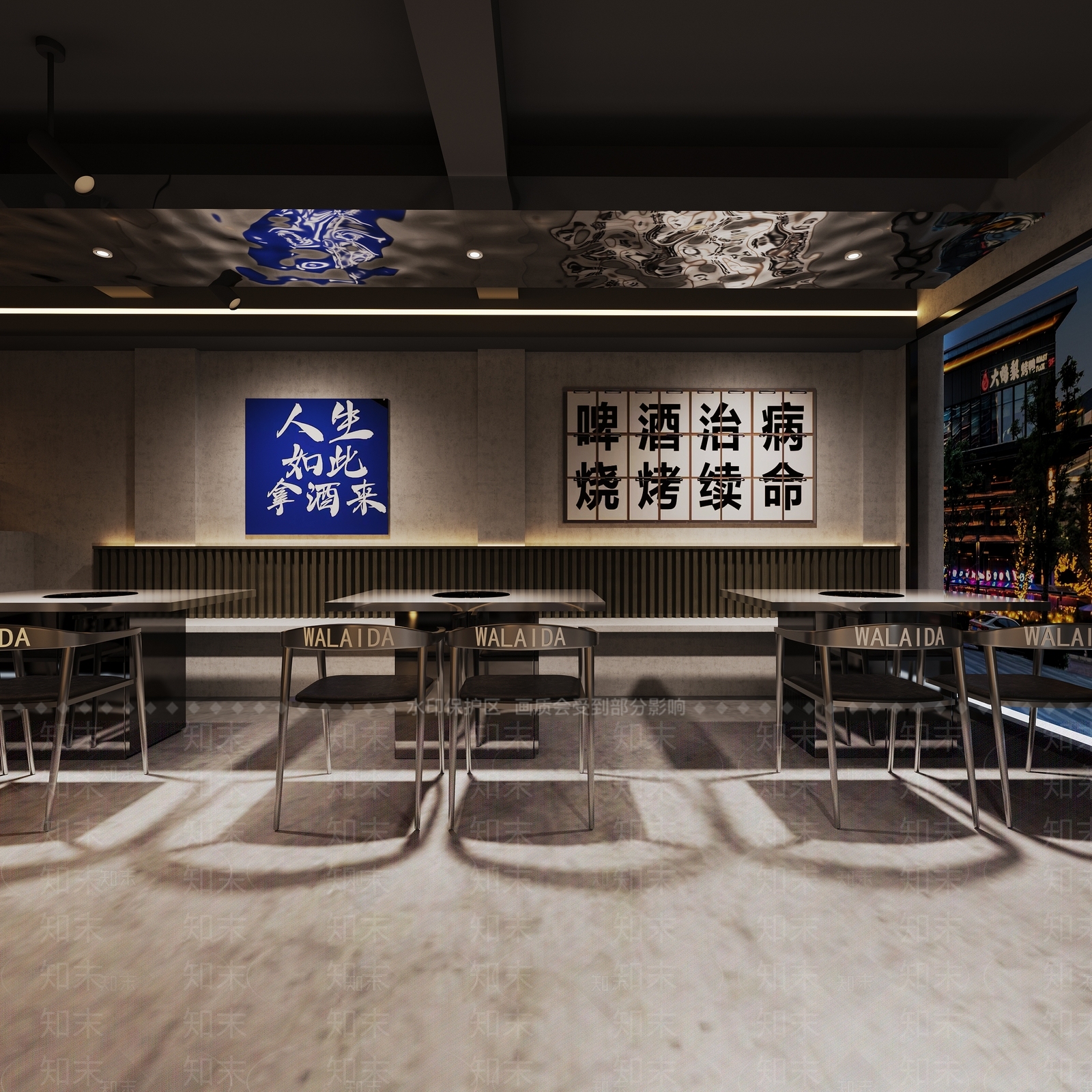 工业风烧烤店3D模型下载【ID:1135082308】