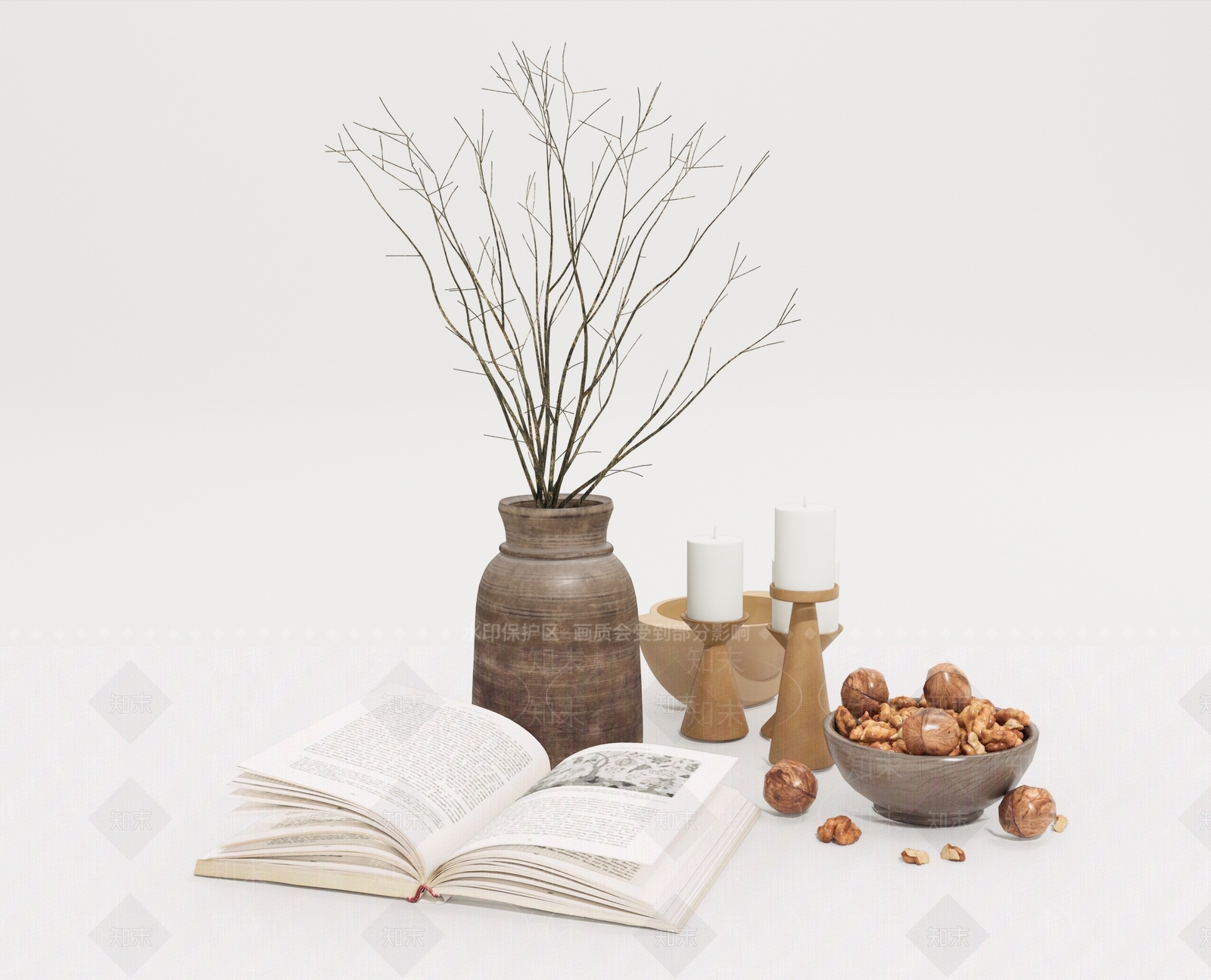 侘寂花瓶干枝SU模型下载【ID:1135082206】