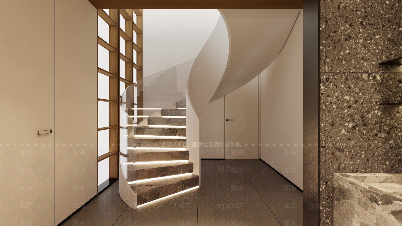 现代楼梯间SU模型下载【ID:1135085558】