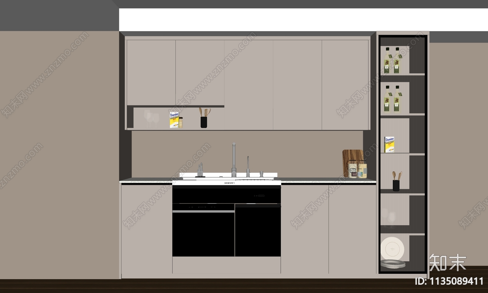现代厨柜SU模型下载【ID:1135089411】