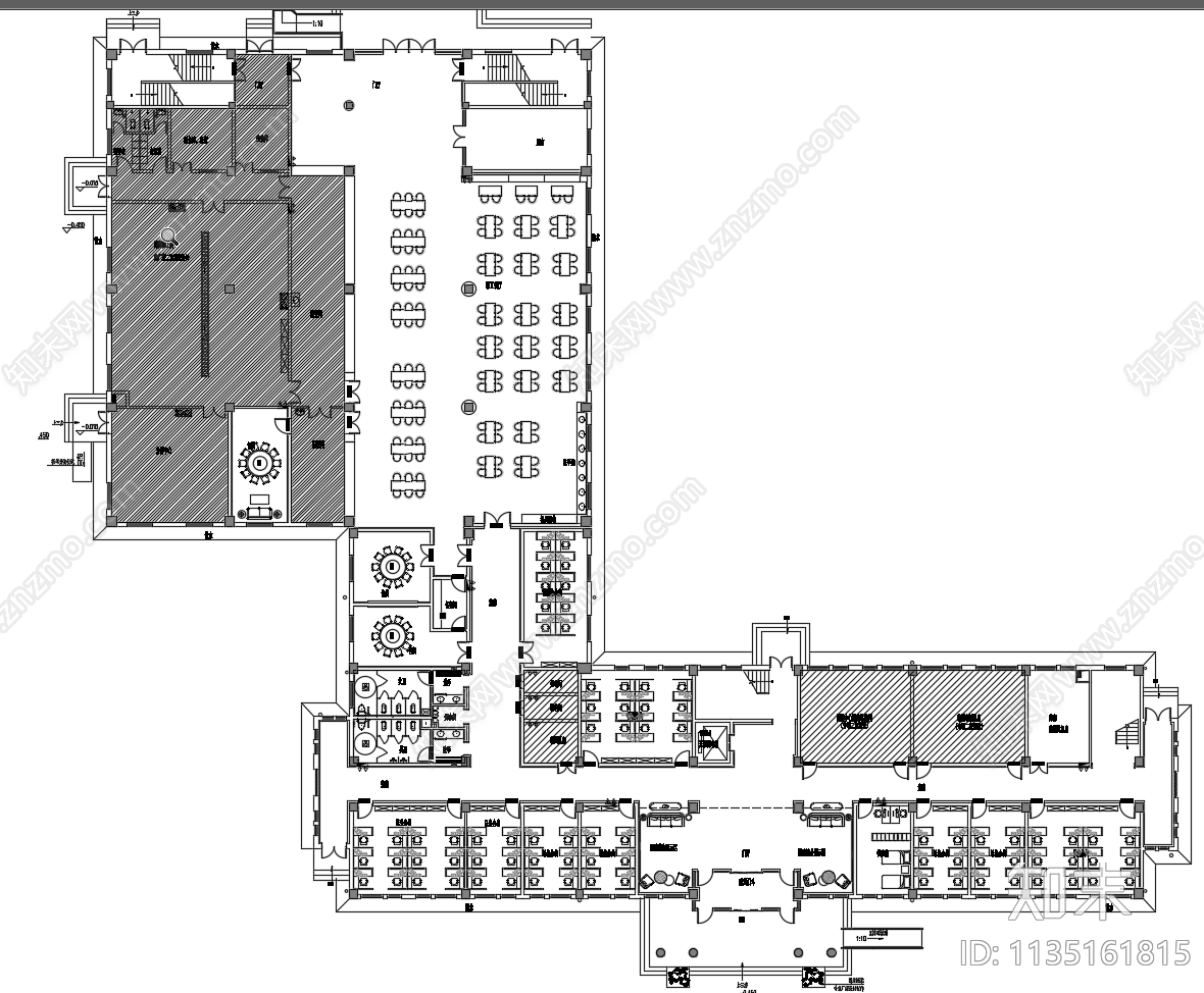 某县区中医院办公楼cad施工图下载【ID:1135161815】