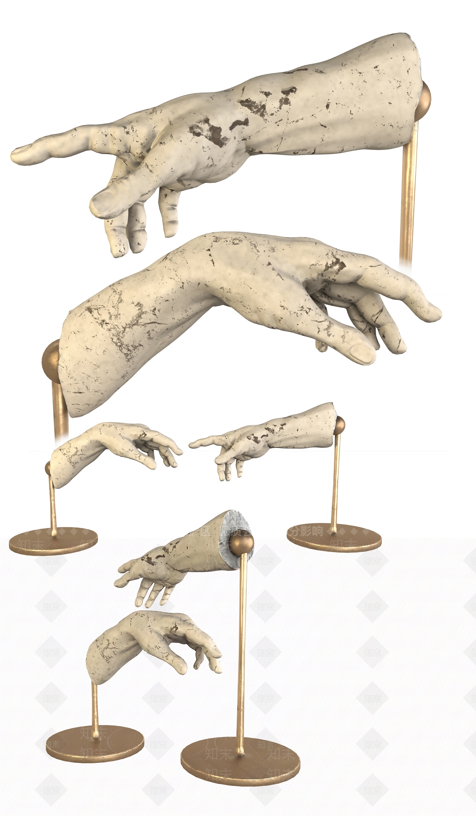 现代手掌雕塑摆件3D模型下载【ID:1135092298】