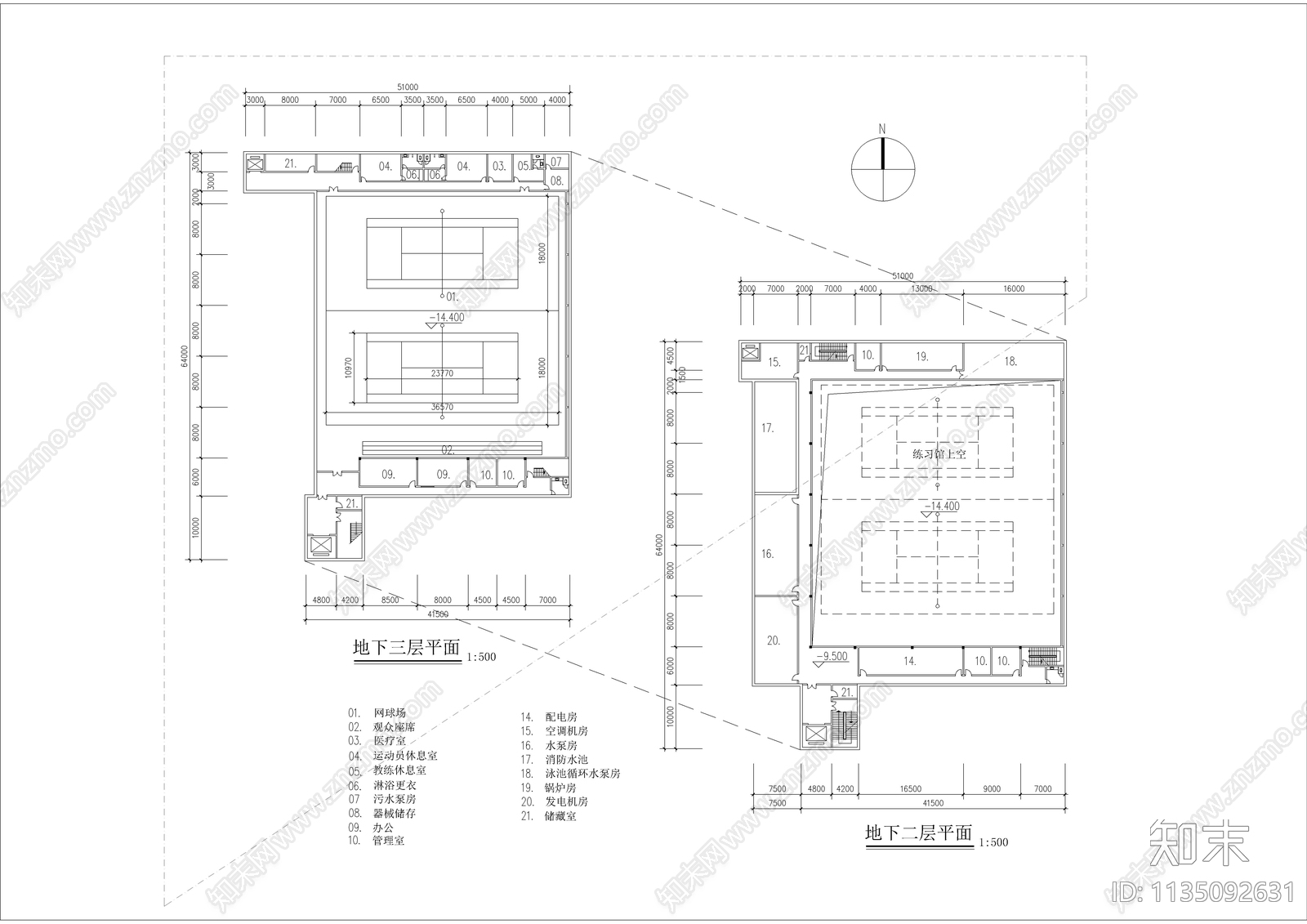 某体育馆全套建筑cad施工图下载【ID:1135092631】