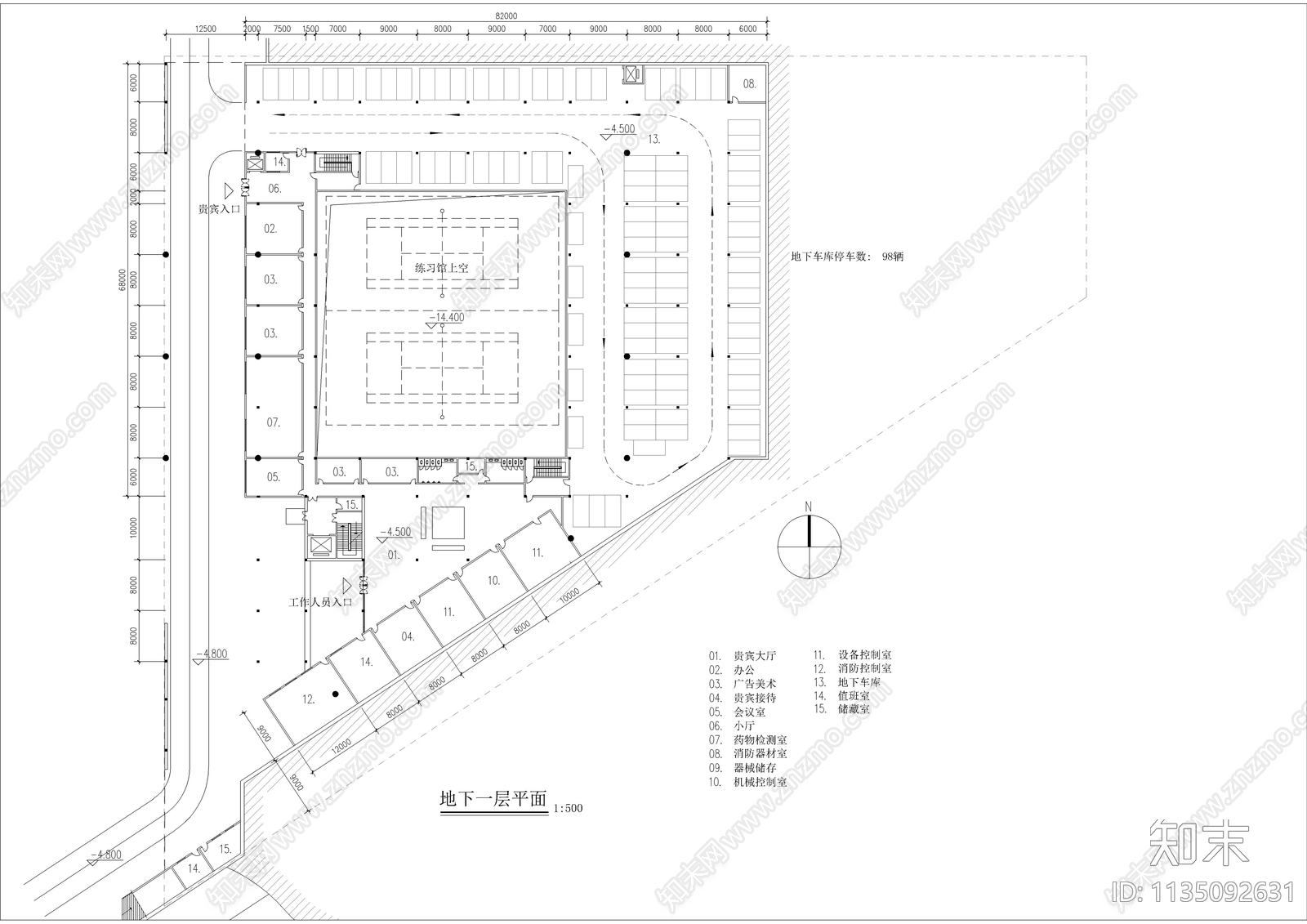 某体育馆全套建筑cad施工图下载【ID:1135092631】