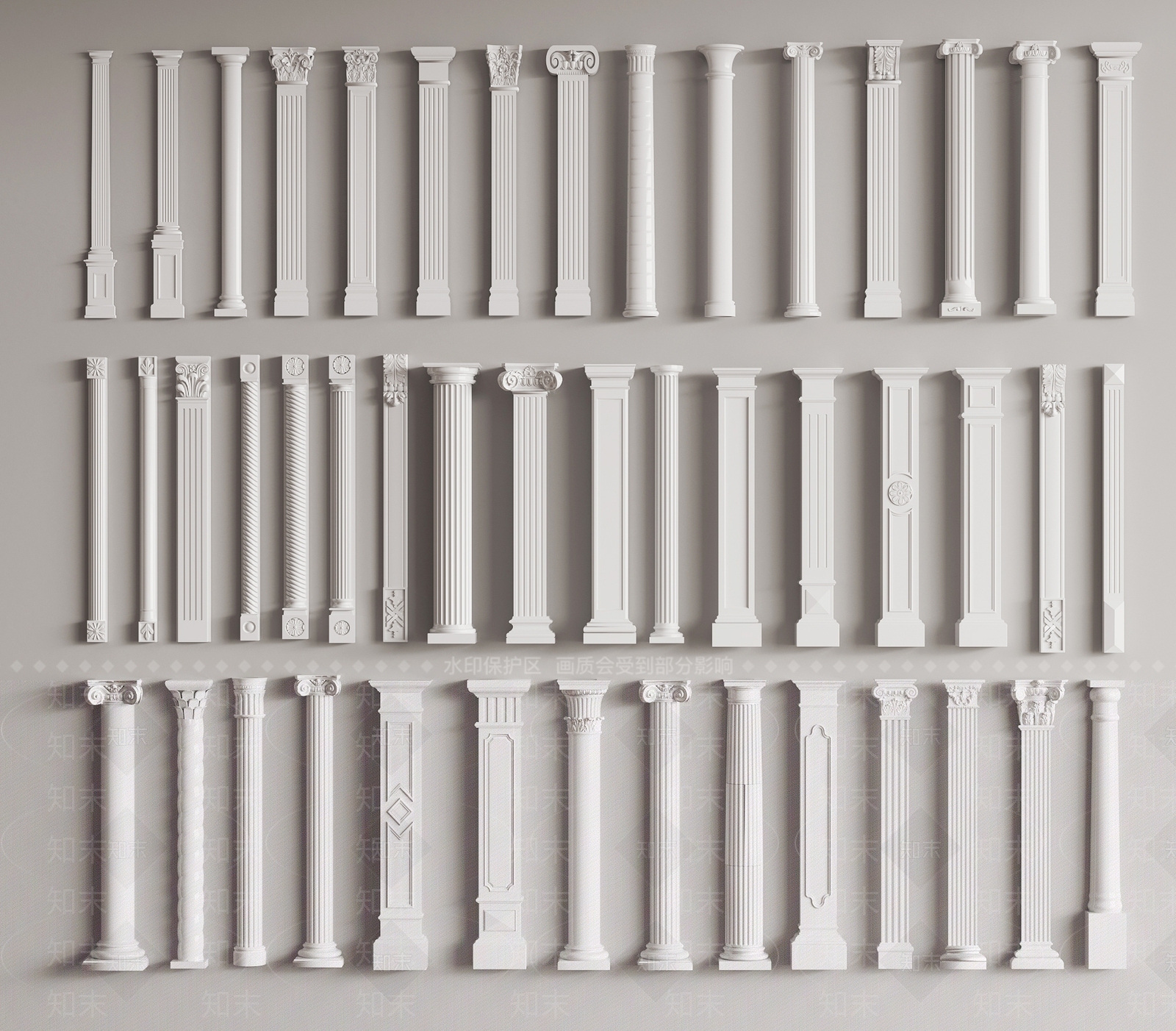 欧式罗马柱SU模型下载【ID:1135093114】