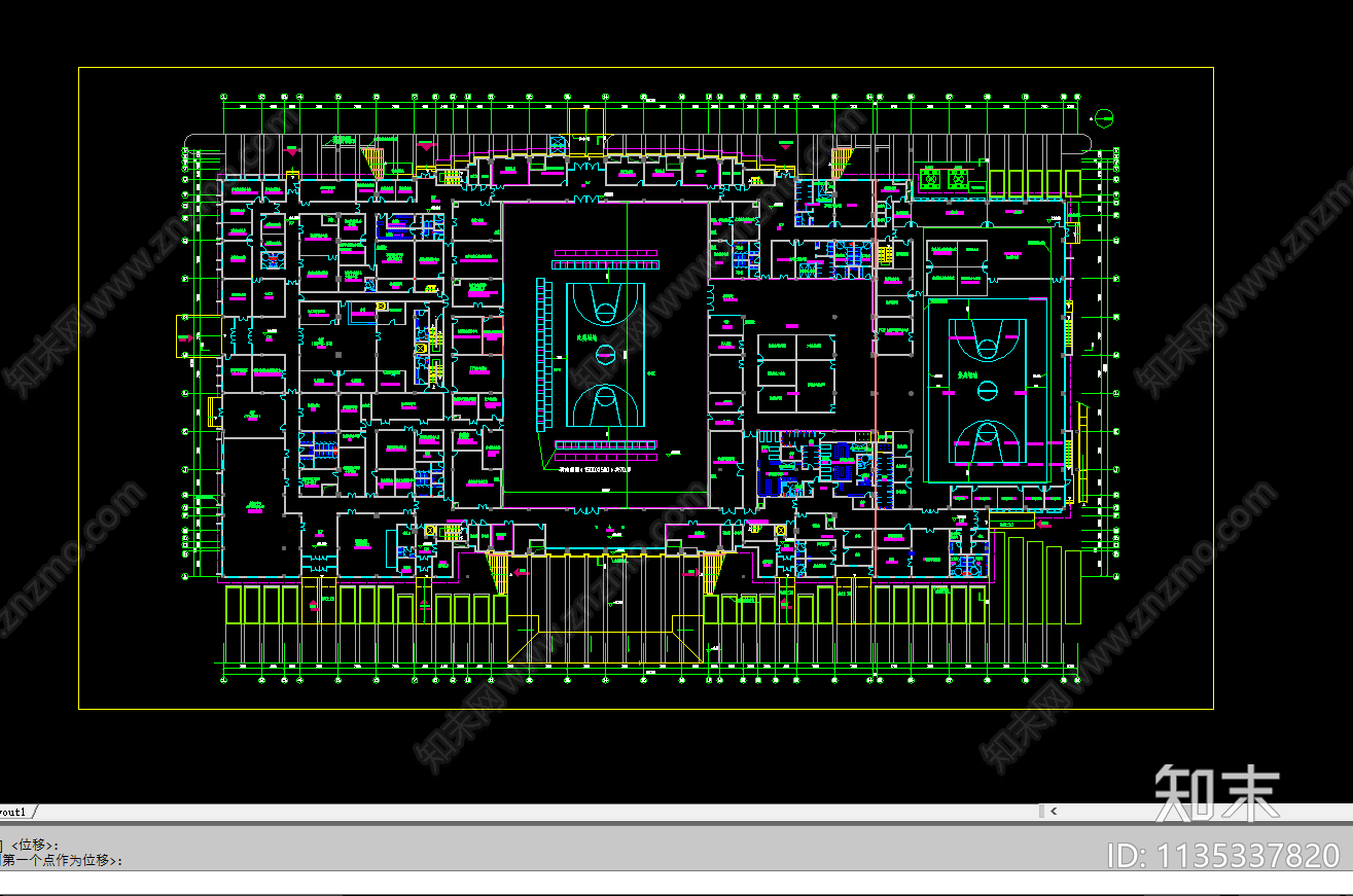 体育馆平面图cad施工图下载【ID:1135337820】