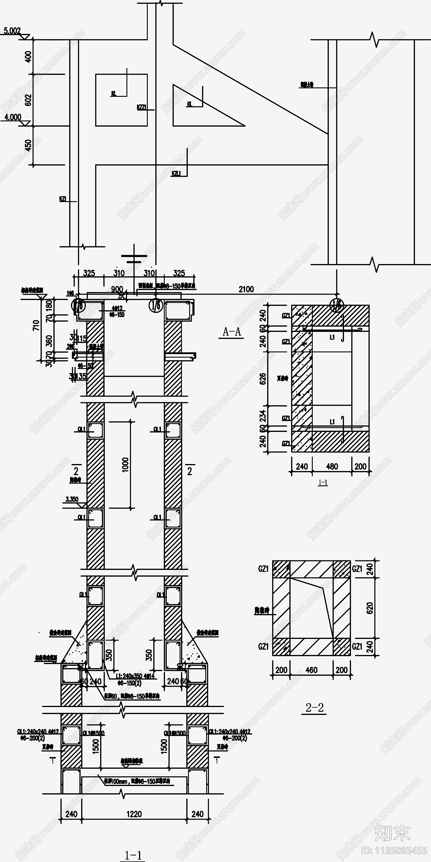 住宅混凝土结构cad施工图下载【ID:1135095455】