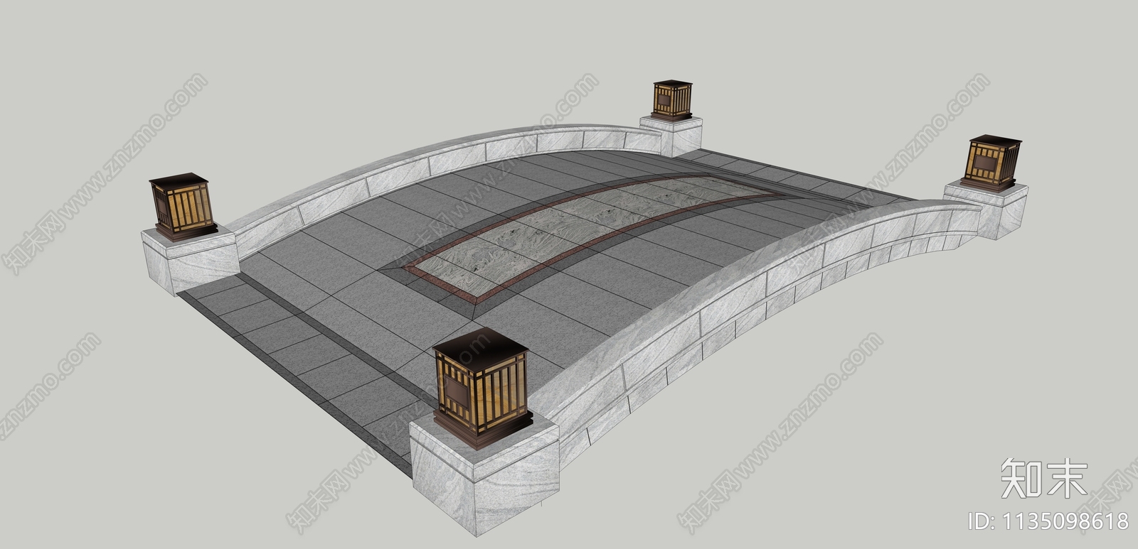新中式景观桥SU模型下载【ID:1135098618】