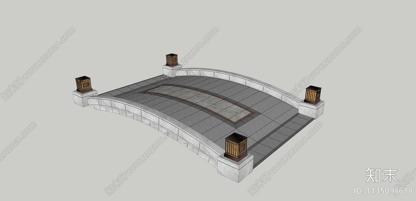 新中式景观桥SU模型下载【ID:1135098618】