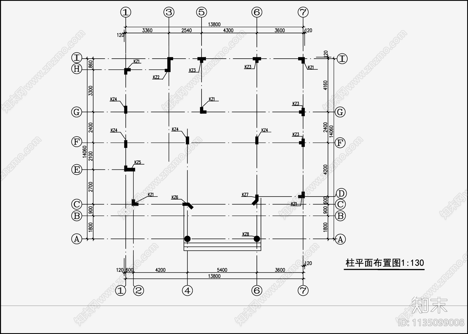 住宅混凝土结构cad施工图下载【ID:1135099008】