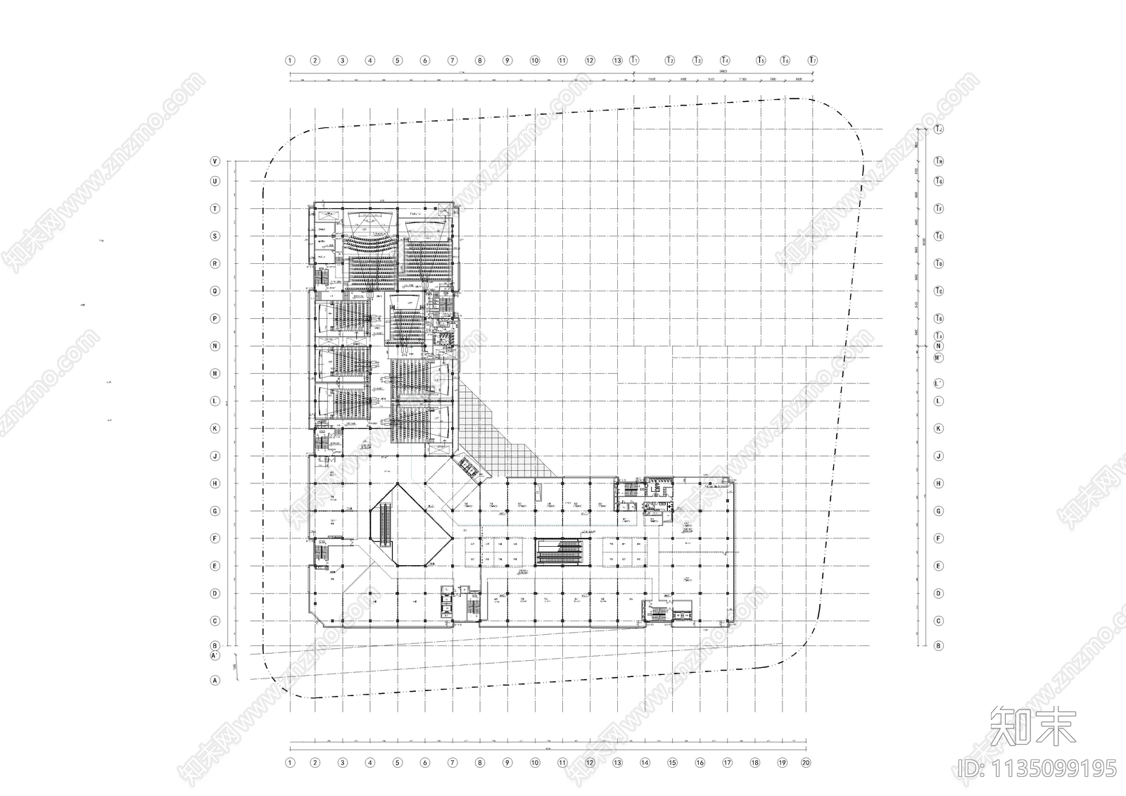 山海莘庄龙之梦购物中心cad施工图下载【ID:1135099195】