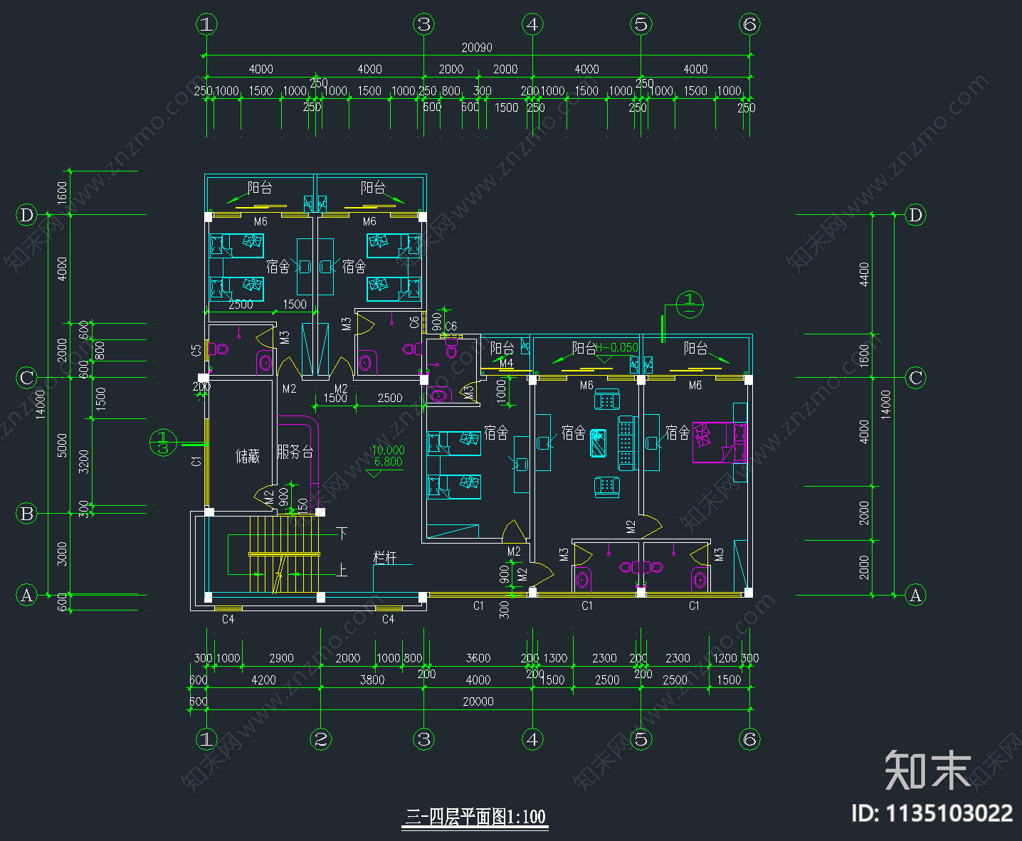 58套宿舍公寓楼建筑施工图下载【ID:1135103022】