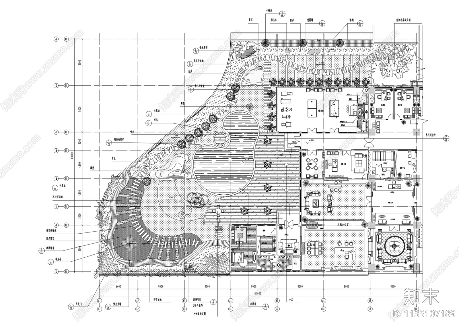 办公楼屋顶花园cad施工图下载【ID:1135107189】