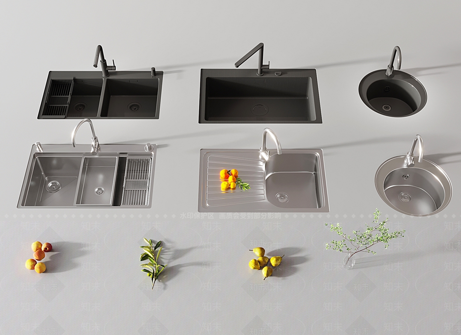 嵌入式水槽3D模型下载【ID:1135110631】