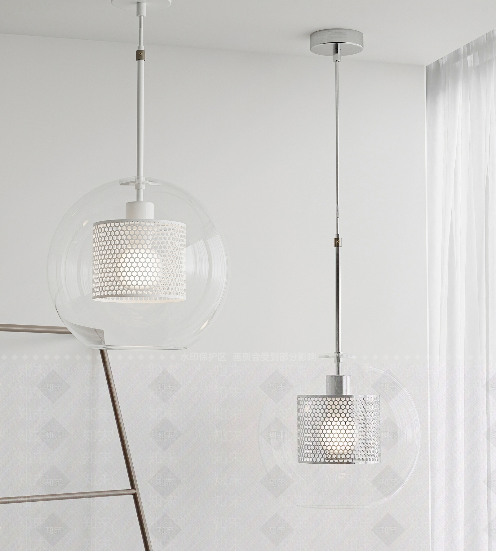 FLOS现代球形吊灯SU模型下载【ID:1135112473】