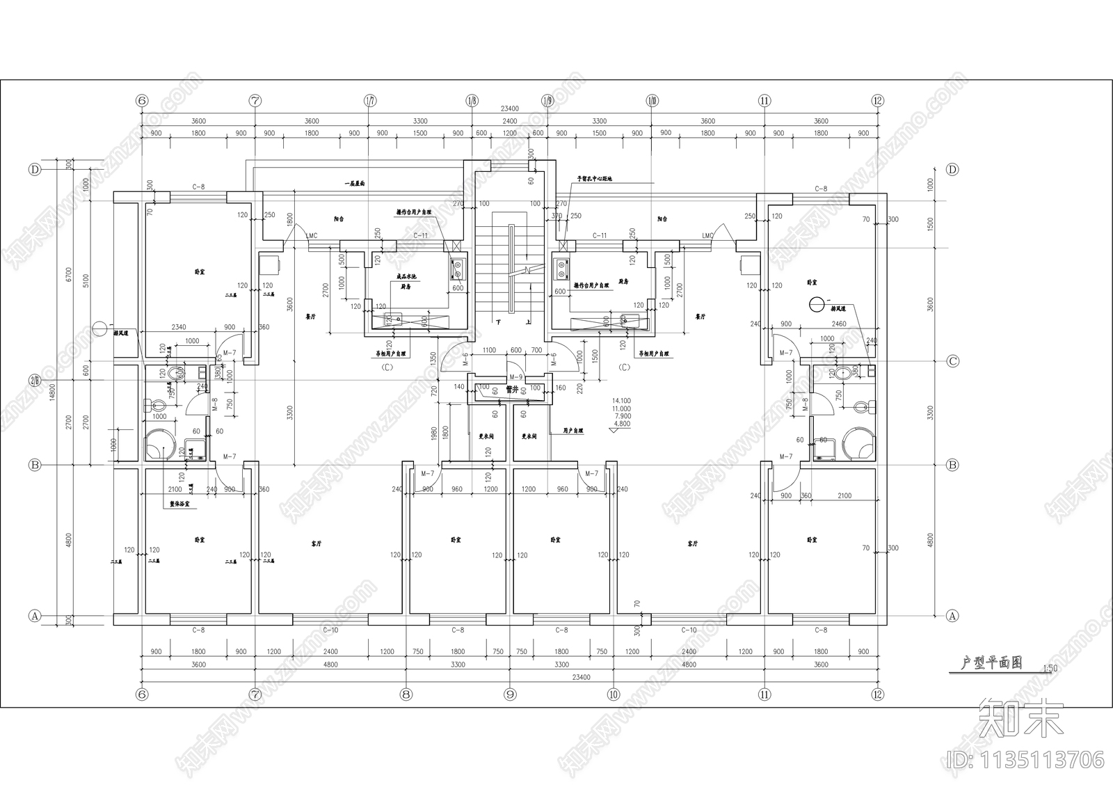 五层科技中心办公楼详图cad施工图下载【ID:1135113706】
