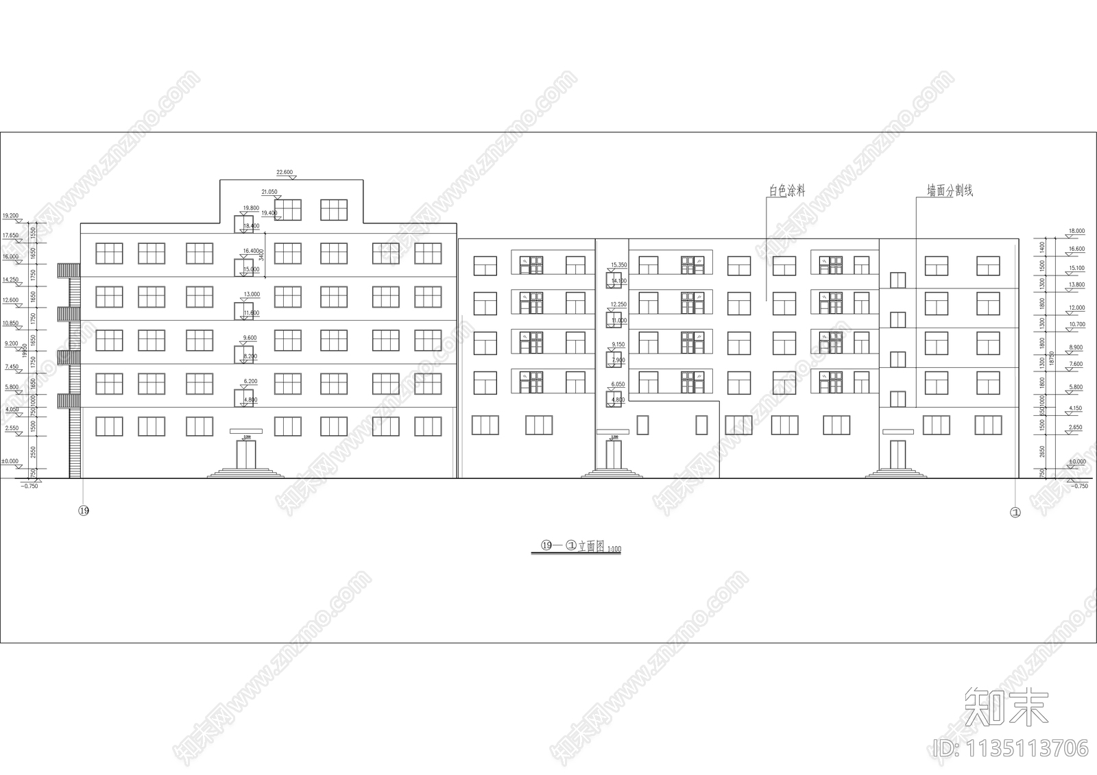 五层科技中心办公楼详图cad施工图下载【ID:1135113706】