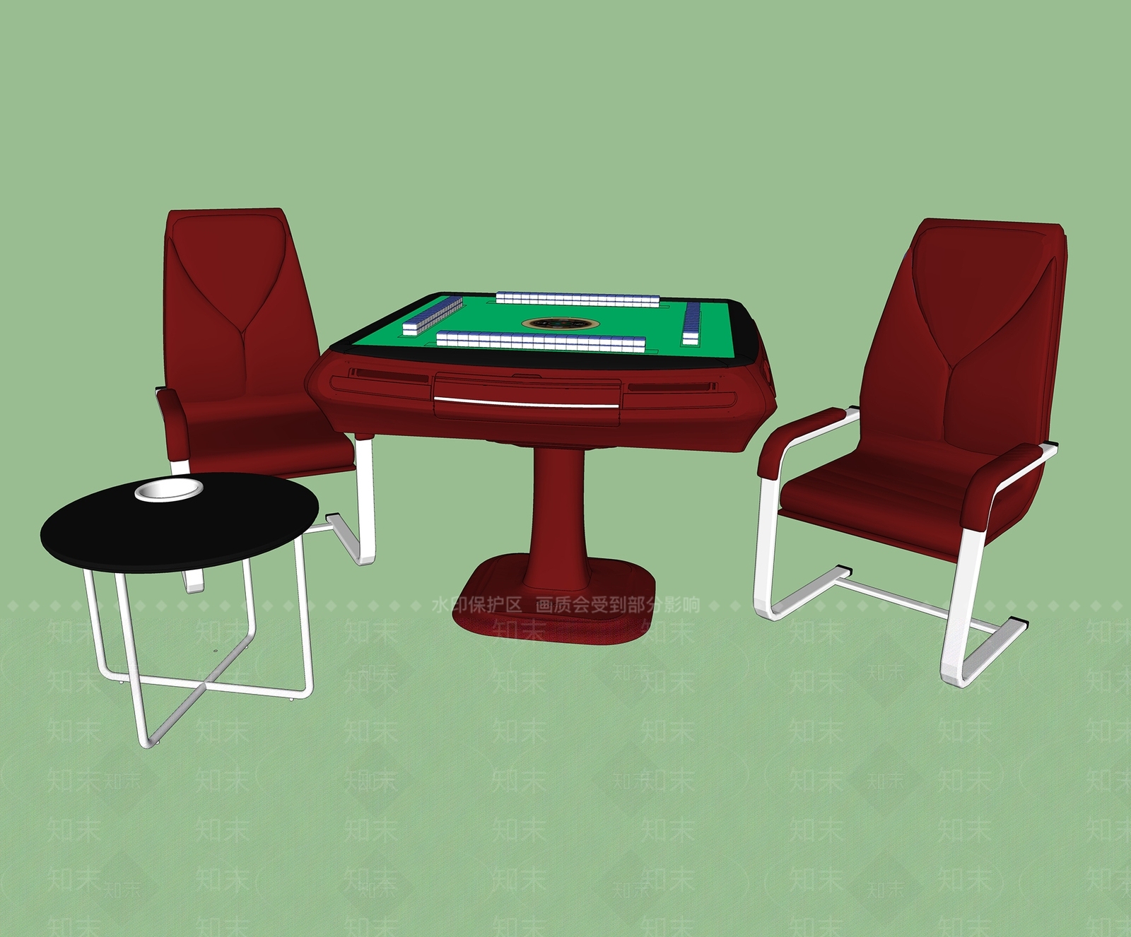现代棋牌桌SU模型下载【ID:1135113960】