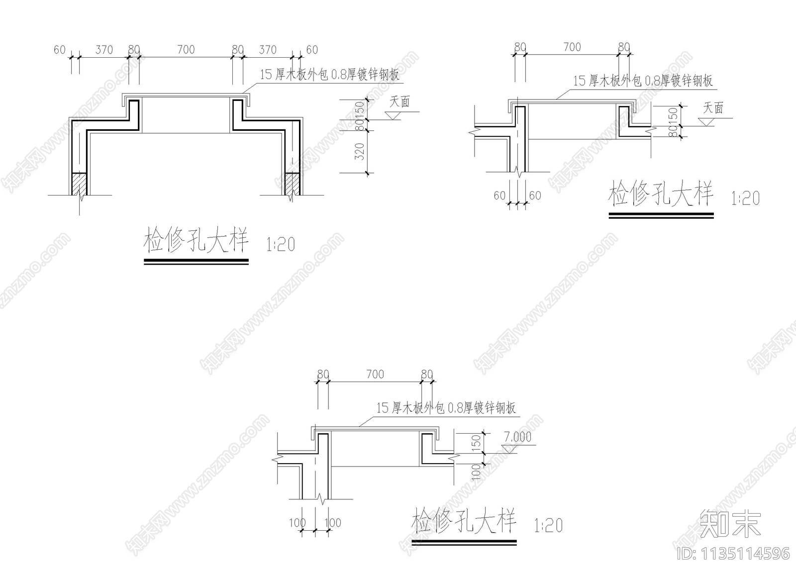 检修孔大样cad施工图下载【ID:1135114596】