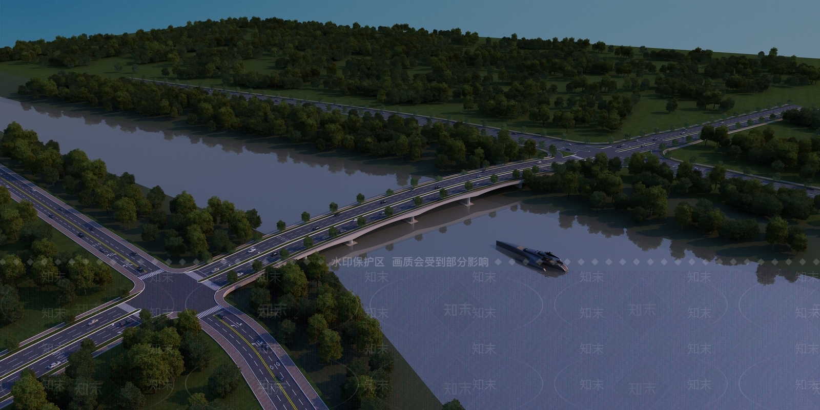 现代桥梁3D模型下载【ID:1135119296】