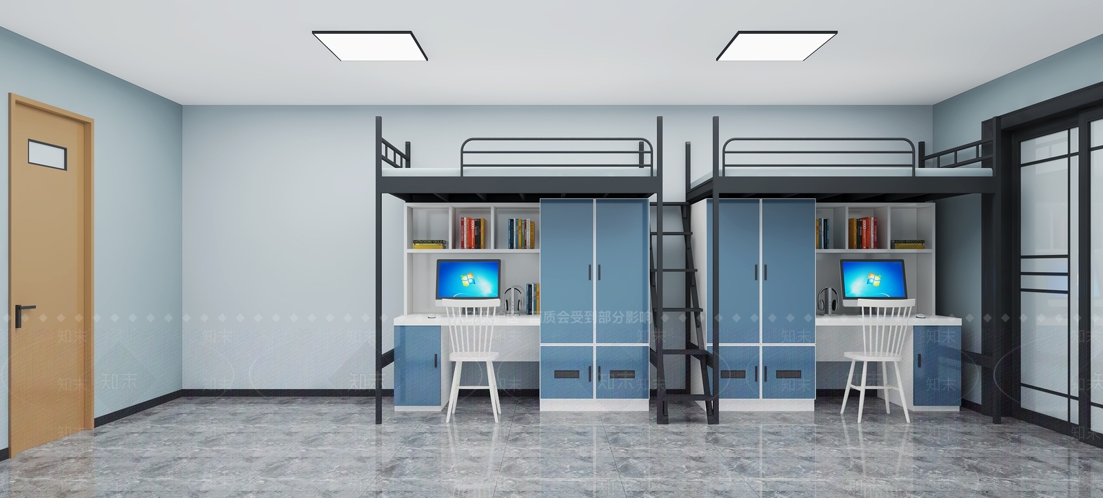 现代宿舍3D模型下载【ID:1135120584】