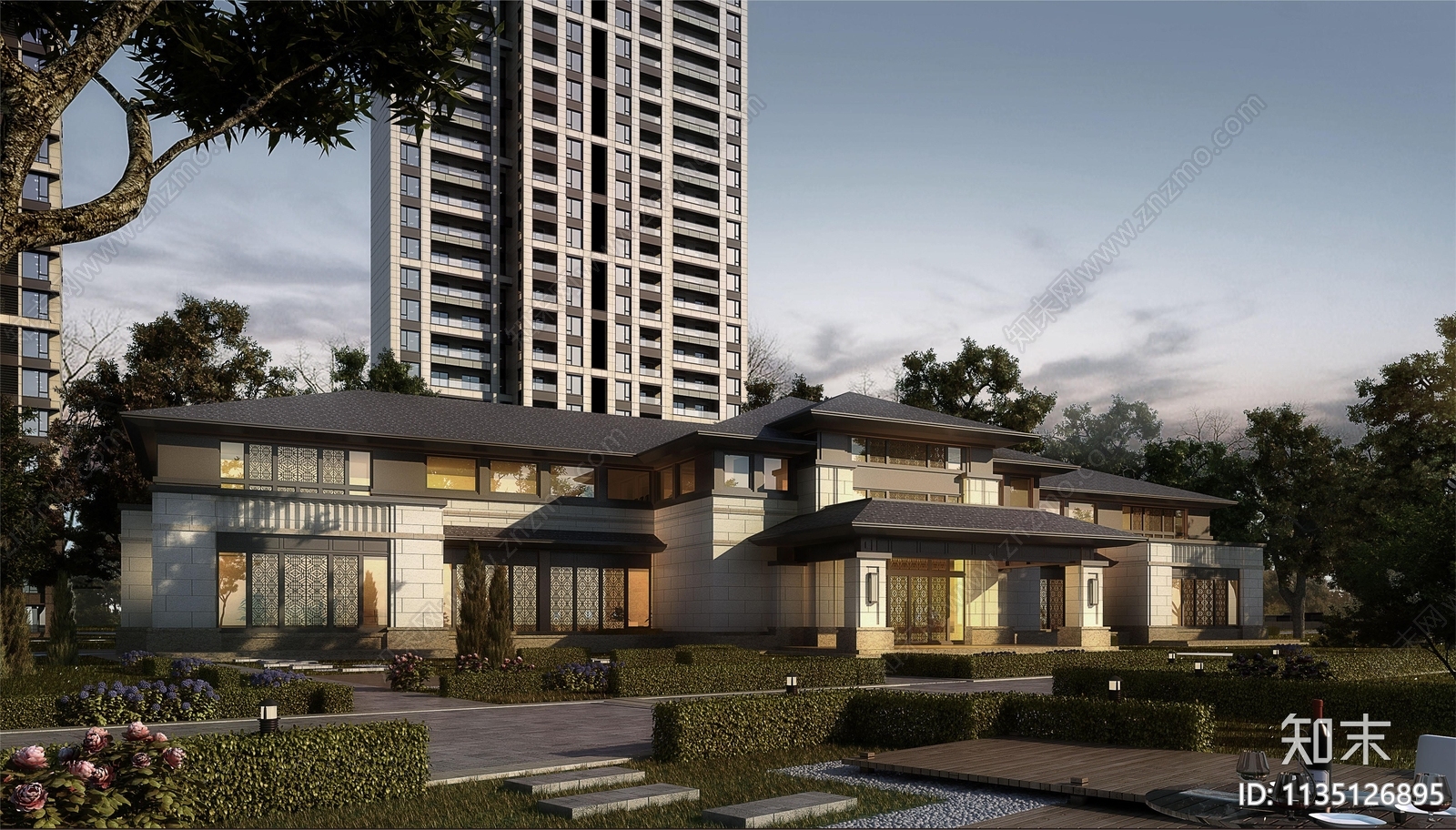 现代社区邻里中心建筑施工图下载【ID:1135126895】