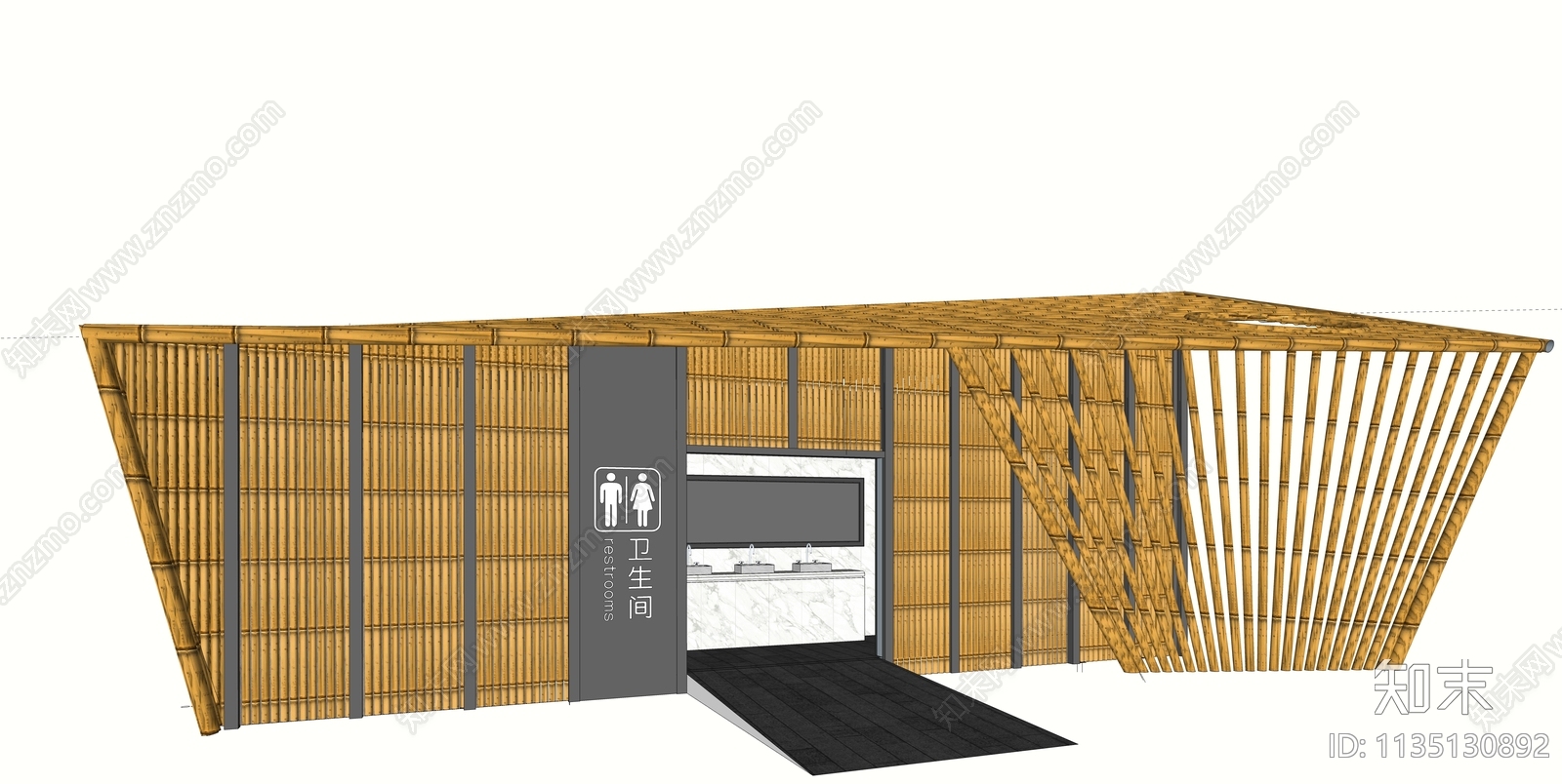现代公共生态厕所SU模型下载【ID:1135130892】