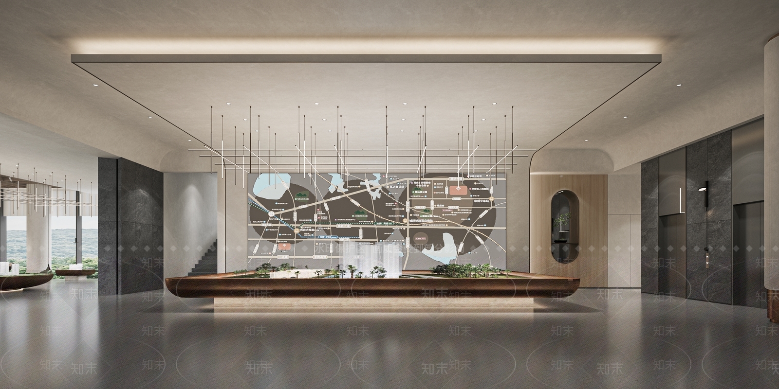 现代售楼处沙盘区3D模型下载【ID:1135144949】