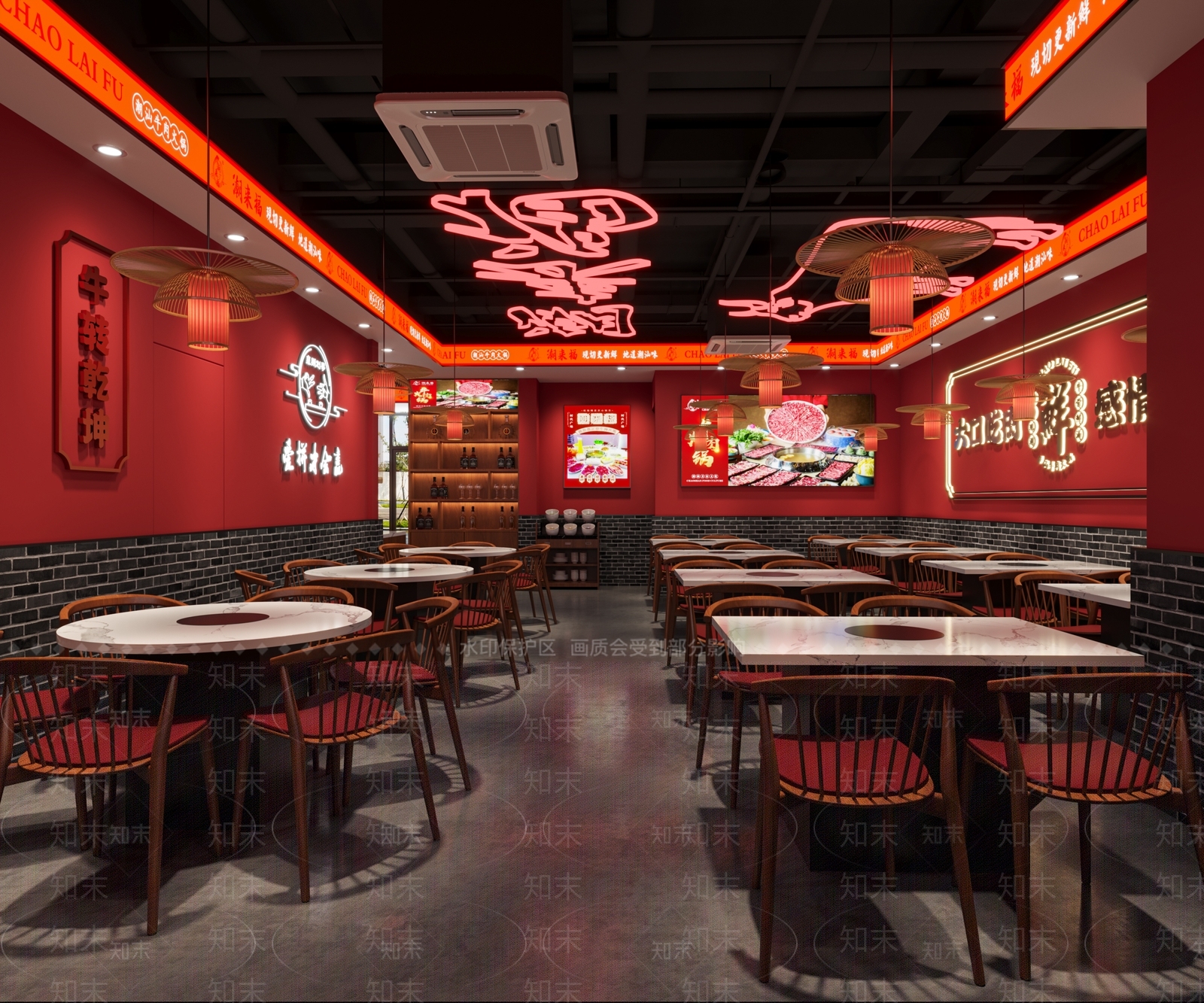 工业风火锅店3D模型下载【ID:1135132012】