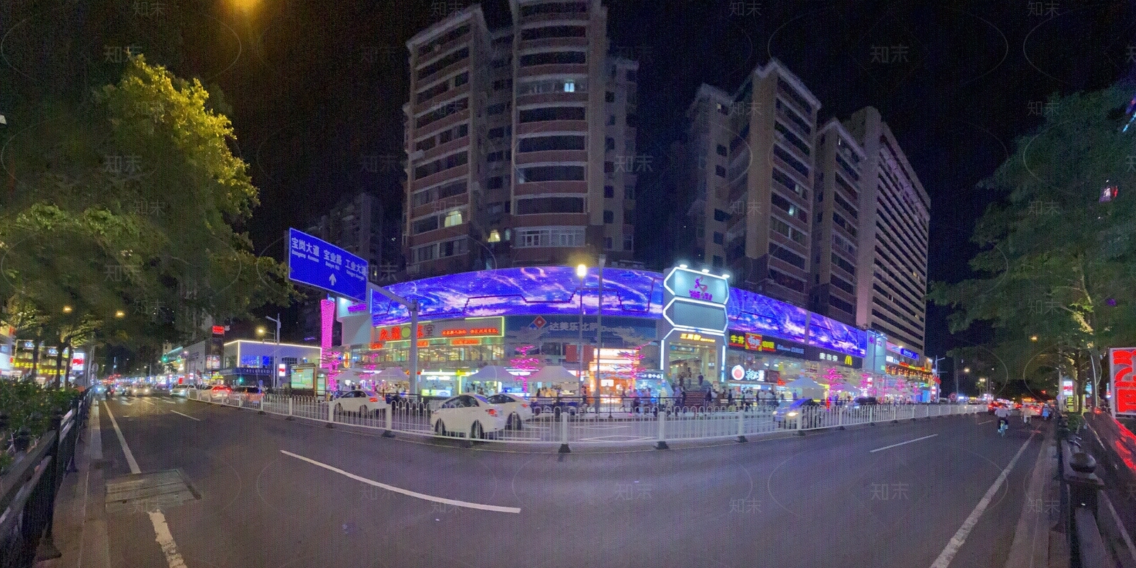 HDR夜晚街道贴图下载【ID:1135132977】