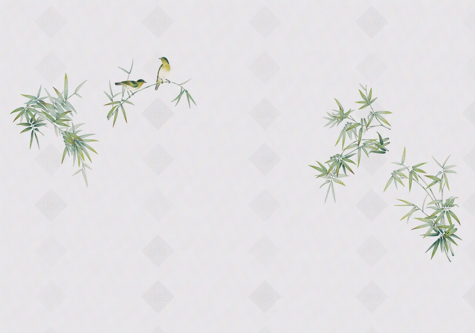 新中式竹子壁画贴图下载【ID:1135133365】