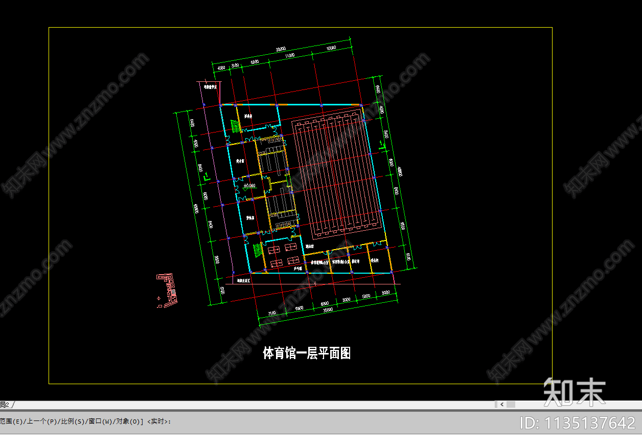 学校体育馆平面图cad施工图下载【ID:1135137642】