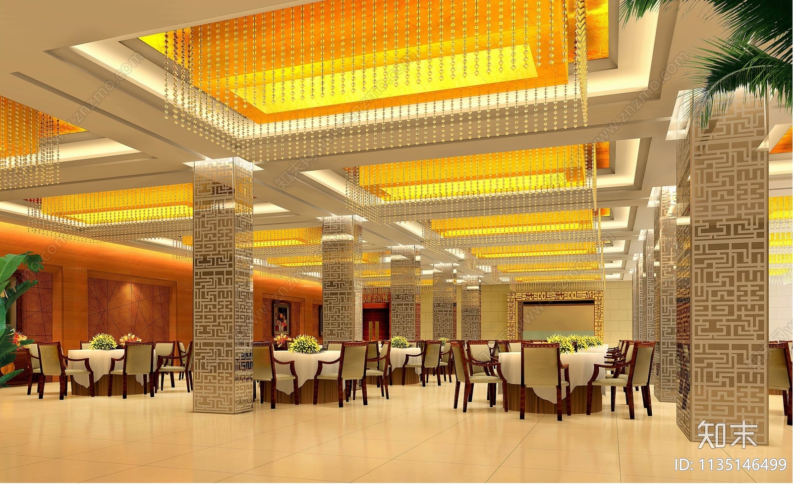 新中式大酒店效果图cad施工图下载【ID:1135146499】