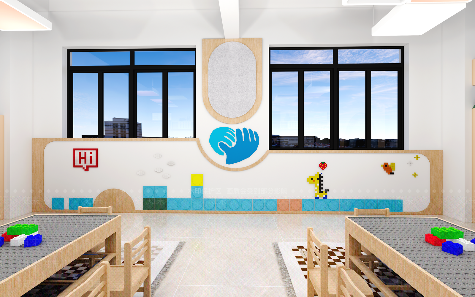 现代幼儿园建构室SU模型下载【ID:1135148236】