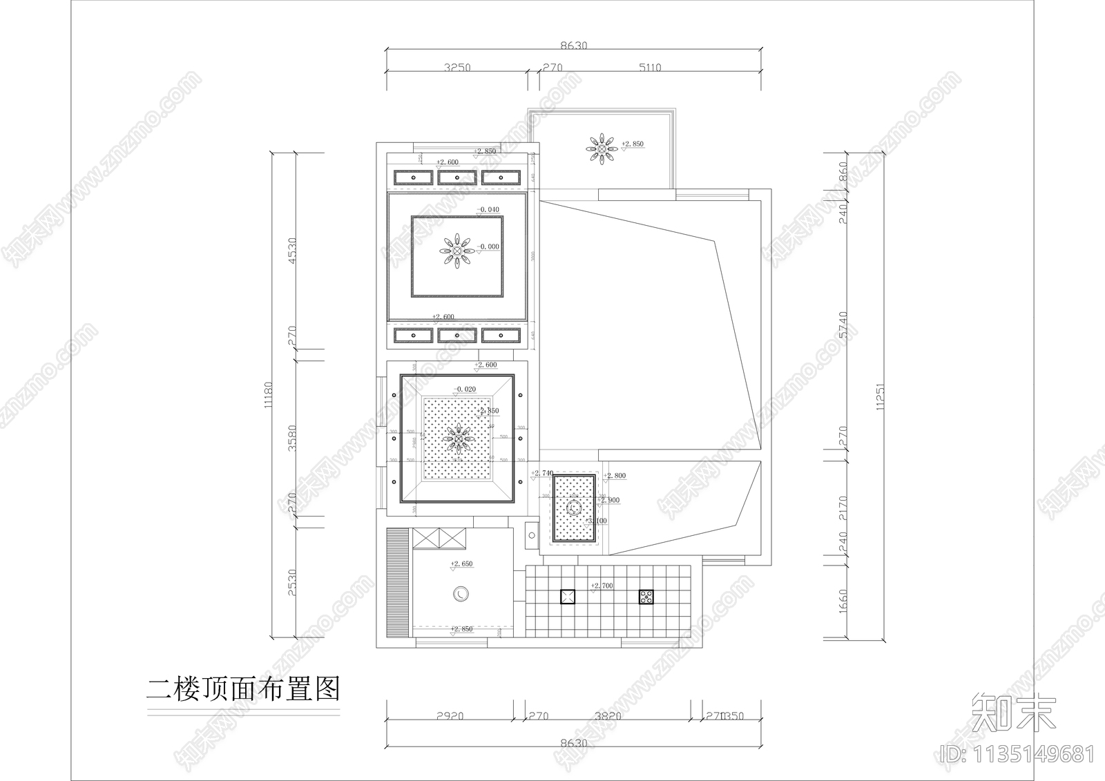 欧式三层别墅装修cad施工图下载【ID:1135149681】