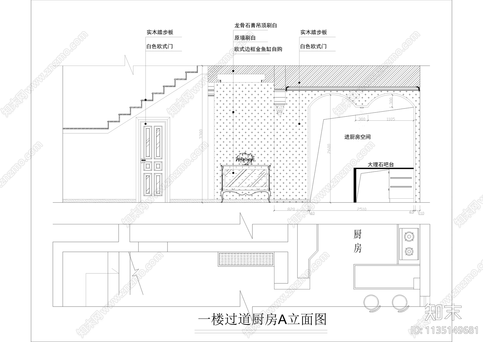 欧式三层别墅装修cad施工图下载【ID:1135149681】