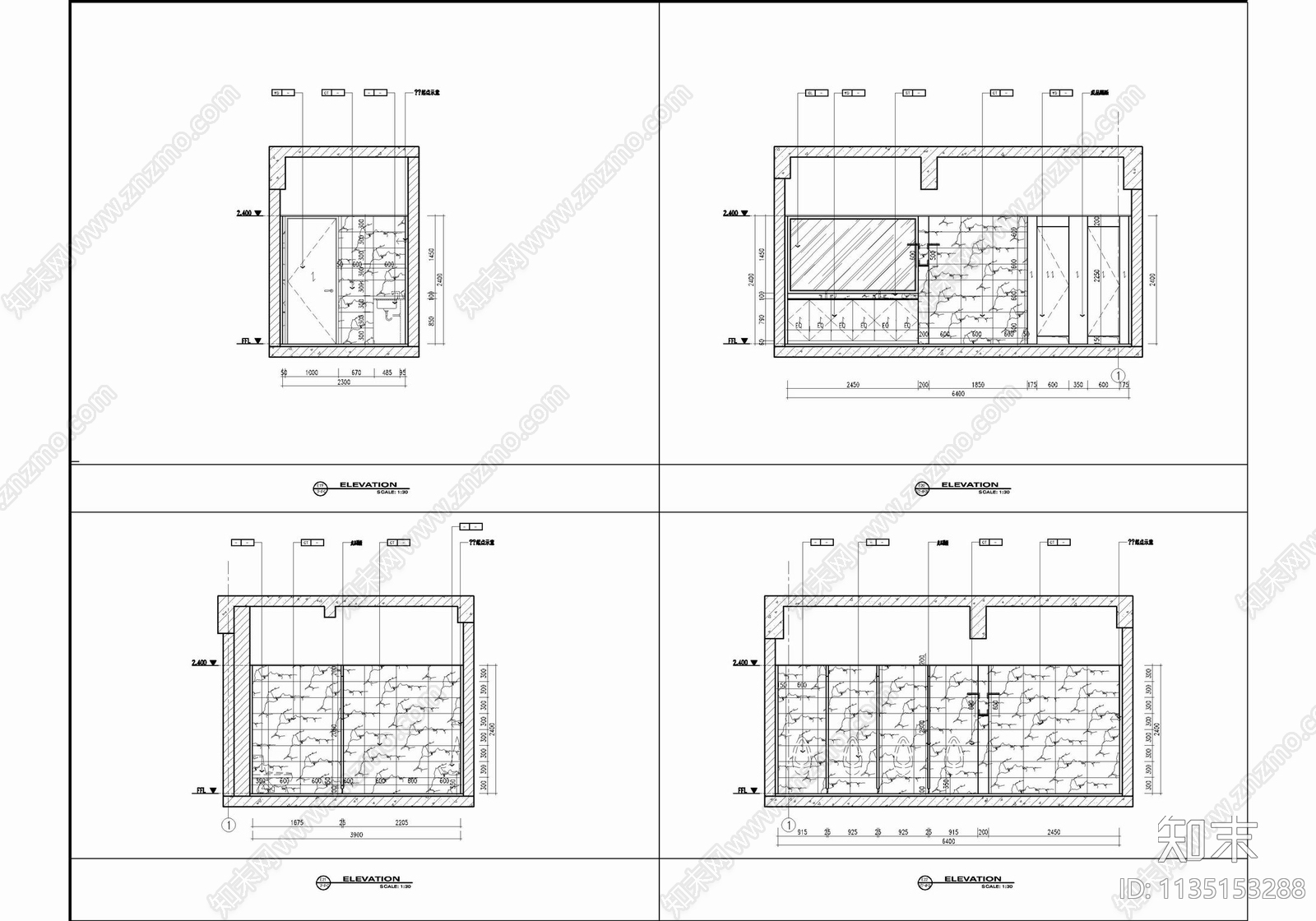 酒店后勤办公室cad施工图下载【ID:1135153288】